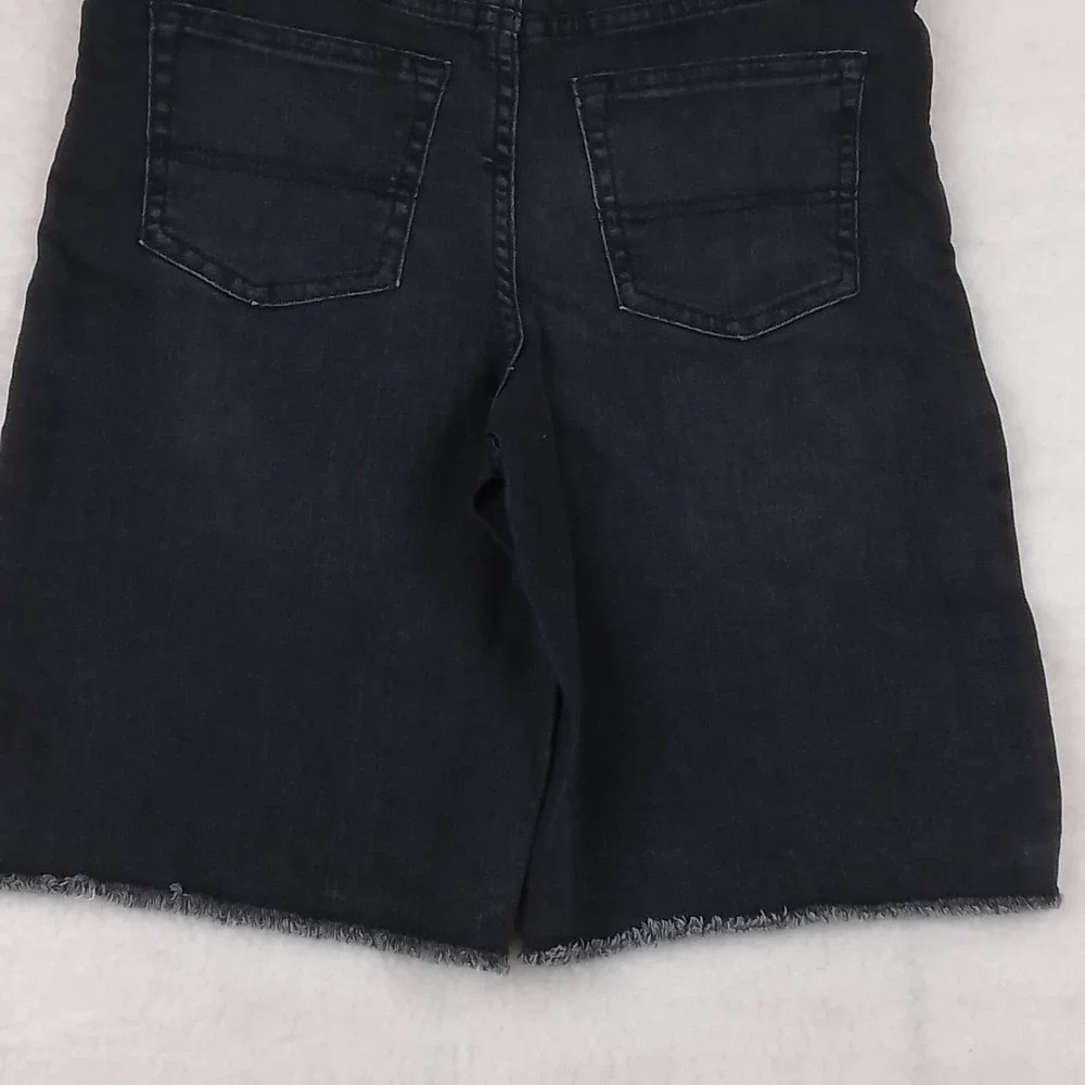 Oshkosh Jean Shorts Boys Size 12 in Faded Black w/ Distressing, Adjustable Waist